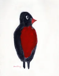 Roodborst jacht, c.2025 (watermedia op papier)