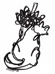 Rosetta Kat in Beweging, c.2025 (houtskool op papier)