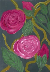 Weelderige roze rozen
