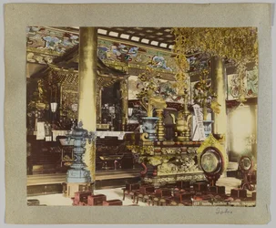 Binnen een Boeddhistische Tempel, Ikegami, Tokyo, Japan
