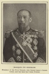 Markies Ito Hirobumi, President van de Geheime Raad, die de Japanse Grondwet heeft opgesteld en vier keer Premier is geweest