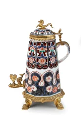 Een zeldzame elegant gemonteerde Imari koffiepot en deksel (keramiek)