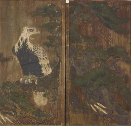 Adelaar in een dennenboom, Momoyama-periode, mogelijk 17e eeuw
