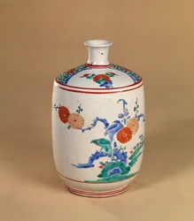 Kakiemon fles met een bloemendecoratie, Edo-periode, c.1660