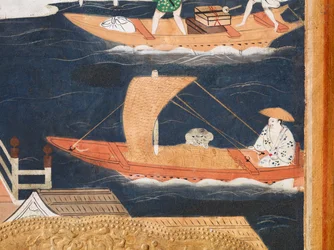 Osakazu Byobu - Japans kamerscherm met acht panelen (schilderij)