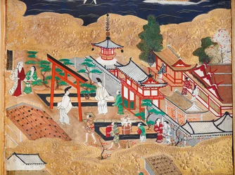 Osakazu Byobu - Japans kamerscherm met acht panelen (schilderij)