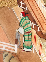 Osakazu Byobu - Japans kamerscherm met acht panelen (schilderij)