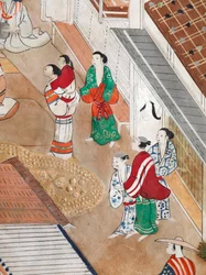 Osakazu Byobu - Japans kamerscherm met acht panelen (schilderij)