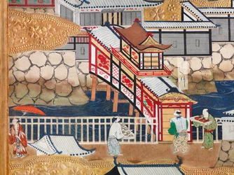 Osakazu Byobu - Japans kamerscherm met acht panelen (schilderij)