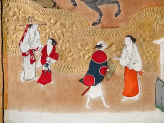 Osakazu Byobu - Japans kamerscherm met acht panelen (schilderij)