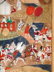 Osakazu Byobu - Japans kamerscherm met acht panelen (schilderij)