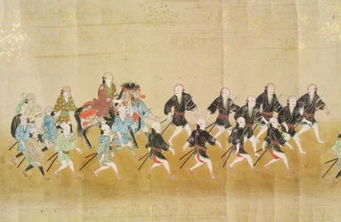 Zesde Koreaanse ambassade naar Japan ten tijde van de opvolging van Tokugawa Ietsuna in 1651, mogelijk door Kano Masunobu (1625-94) 1655-57 (rolschildering)