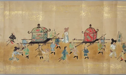 Zesde Koreaanse Ambassade naar Japan in Meireki 1 ten tijde van Tokugawa Ietsunas opvolging in 1651, mogelijk door Kano Masunobu (1625-94) (rolschildering) (detail)