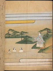 Drie vrouwen in water, illustratie uit de 