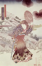 Onbekende acteur als Kosanro Ichojosei door Shunko Hokuei, gepubliceerd c.1830