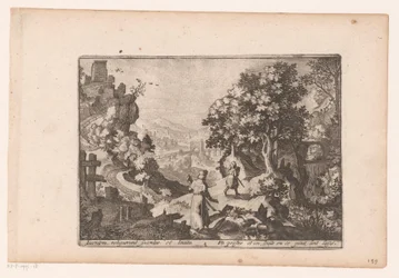 Landschap met verhaal van de barmhartige Samaritaan