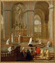La messe du chanoine de La Porte ou Le maitre-autel de Notre Dame - Mis opgedragen door de kanunnik van La Porte of ...