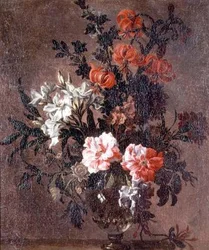 Stilleven, lelies en andere bloemen