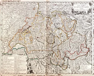 Frankrijk (Regio: Lotharingen, Elzas, Franche-Comté, Rhône-Alpes), Zwitserland, Duitsland (deelstaat: Baden-Württemberg, Beieren), Liechtenstein, Oostenrijk (deelstaat: Voralberg), Italië (Regio: Lombardije, Piemonte, Aostadal)