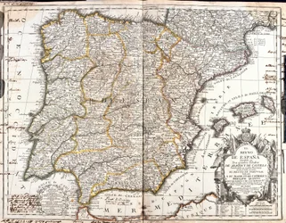 Kaart van het Koninkrijk Spanje