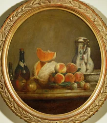 Een meloen (schilderij op canvas)
