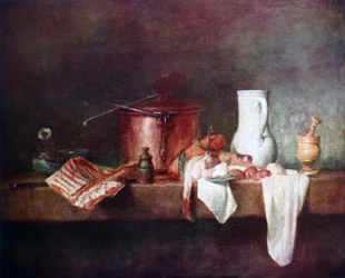 Keuken Stilleven 1735 door Jean-Baptiste-Siméon Chardin