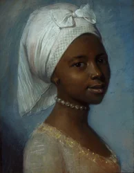 Portret van een jonge vrouw (pastel op papier)