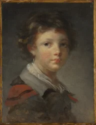 Een Jongen in een Rood Gevoerde Mantel