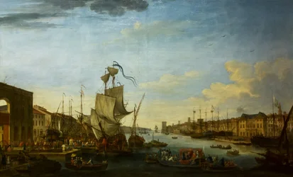 Frans: Embarquement du corps expeditionnaire de Minorque au port de Marseille sous les ordres du Duc de Richelieu Inscheping van het expeditiekorps van Menorca in de haven van Marseille onder bevel van maarschalk van Richelieu