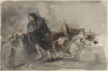 Naar Douai, waarschijnlijk 1918 (aquarel)