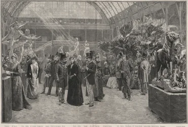 De openingsdag van de Société nationale des beaux-arts in het Palais des Champs-Élysées, Parijs
