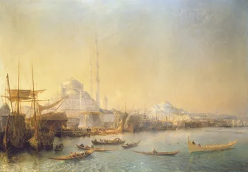 Een weids uitzicht over Constantinopel en de Gouden Hoorn, 1840