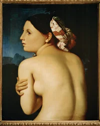 Vrouwelijk naakt, achteraanzicht (schilderij op doek)