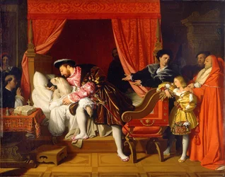 Francis I ontvangt de laatste adem van Leonardo da Vinci