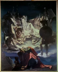De droom van Ossian. Illustratie van de opera Ossian of de Barden door Jean-François Lesueur (1760-1837)
