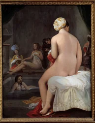 De kleine baadster. Interieur van een harem. Schilderij van Jean-Auguste-Dominique Ingres (1780-1867). 1828. 0,35 x 0,27 m.