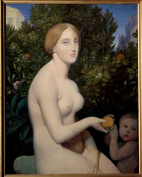 Venus in Paphos, portret van Madame Balay (1833 - 1901). Schilderij door Jean Auguste Dominique Ingres (1780-1867), schilderij voltooid door Alexandre Desgoffe (1805-1882)