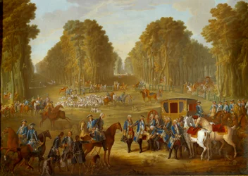 Plaquette met de jachten van Lodewijk XVI