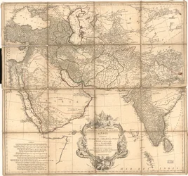 Reliëf getoond door hachures en picturaal. LC-kopie geannoteerd in inkt om grenzen te tonen. Ook beschikbaar via de website van de Library of Congress als rasterafbeelding