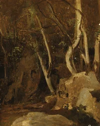 Bij Civita Castellana, beboste rotsen, 1825-28