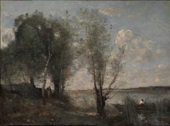 Bootman tussen het riet, ca. 1865