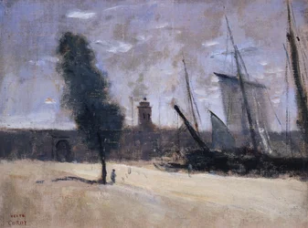 Duinkerken, wallen en ingang van de haven