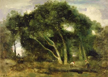 Fontainebleau: Chenes Inclines dans une Eclaircie de Foret, ca. 1830-40