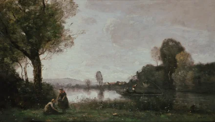 Duits: Flußlandschaft (Die Seine bei Chatou) Seine Landschap bij Chatou