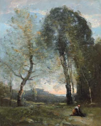 Boerin verzamelt hout, Italië, c. 1870-2