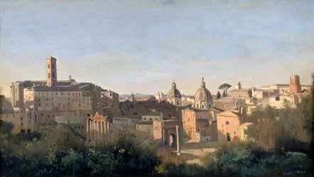 Het Forum gezien vanuit de Farnesische tuinen, Rome, 1826