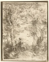 De ruiter in het bos, kleine plaat