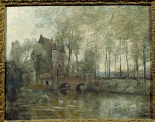 Het kasteel van Wagnouville. Schilderij door Camille Corot