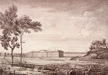 Uitzicht op het London Hospital in Whitechapel Road