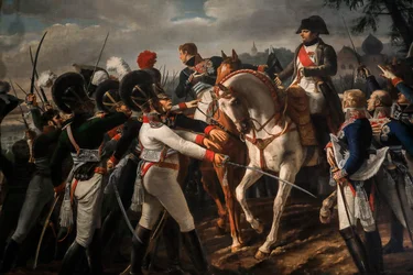 Bonaparte toespreekt het Beierse en Württembergse leger in Abensberg